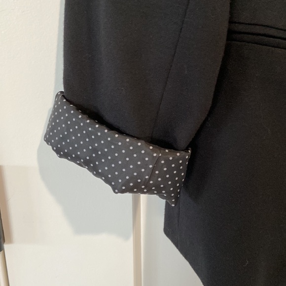 George Womens Blazer Size M Medium Black Polka Dot Lining One Button Faux Pocket - Picture 4 of 9